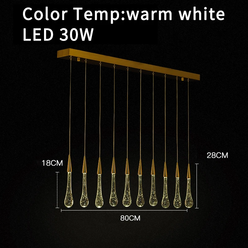 Подвесной светильник с подвеской в виде капли воды ing светодиодный современный