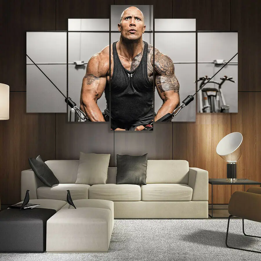 Гостиная Rock Dwayne Johnson Fitness 5 шт. холст настенный художественный принт домашний