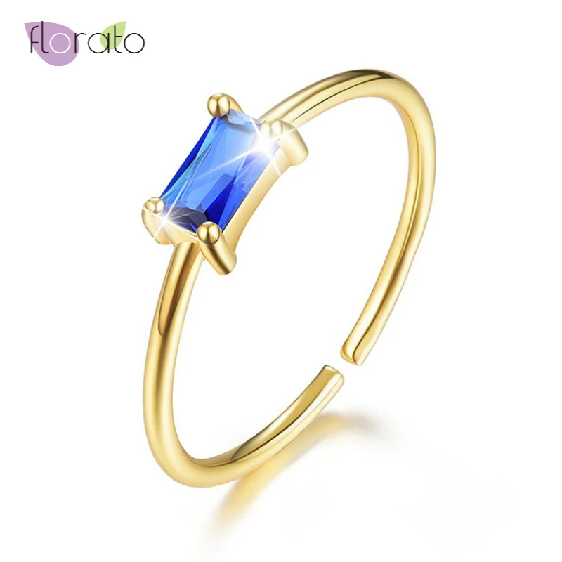 Женские прямоугольные кольца из стерлингового серебра 925 пробы с