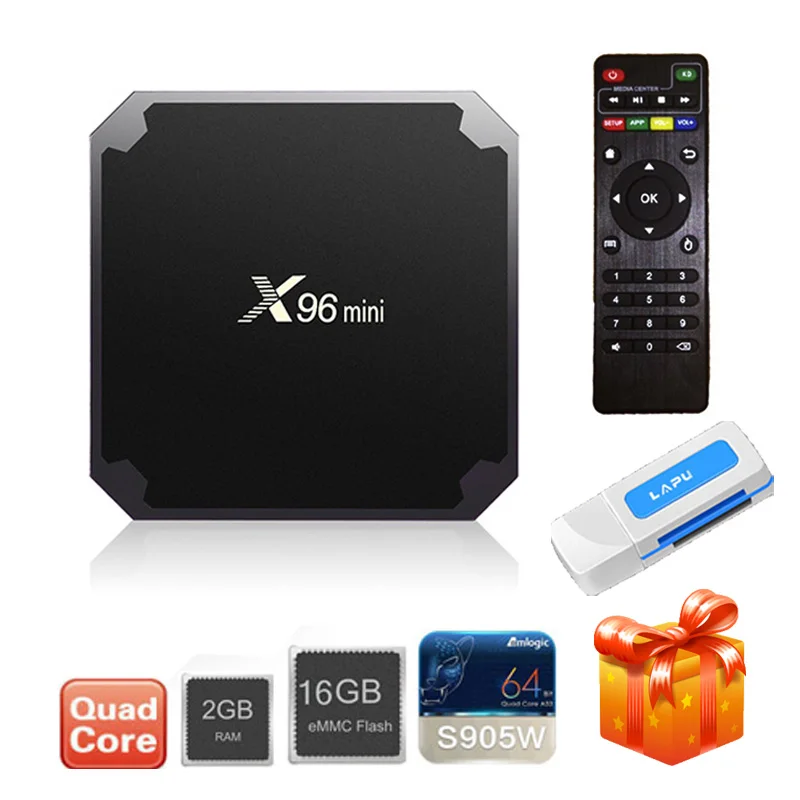 X96 TV BOX Android 9.0 Smart S905W Quad Core support 2.4G Wireless WIFI media box Set-Top Box | Электроника