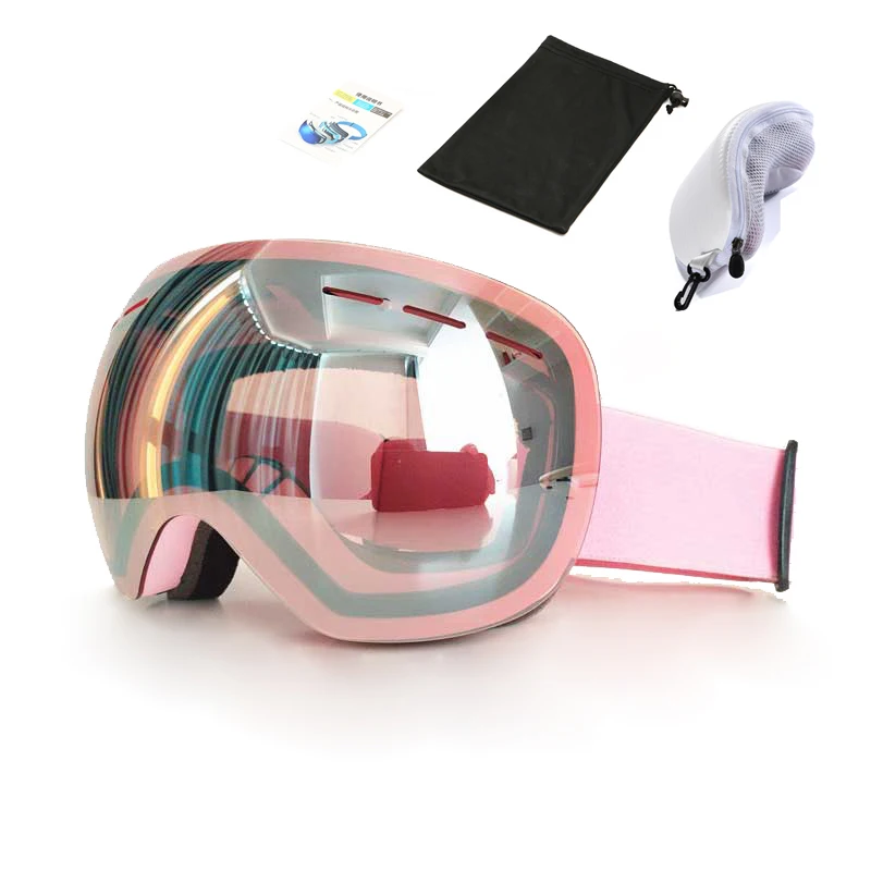 

Лыжные очки ROBESBON, большие сферические розовые линзы HD, линзы из немецкого поликарбоната + итальянские противотуманные линзы для снегохода, ...