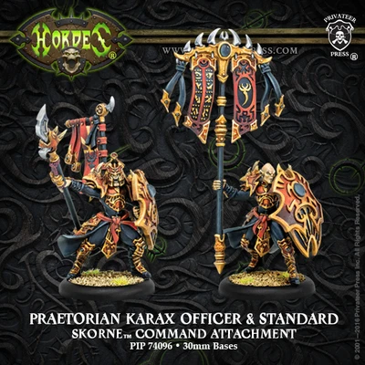 

model kit resin kit Avatars of War 28330 Hordes Tribe Skorn Guardian Shield Officer and Standard Bearer