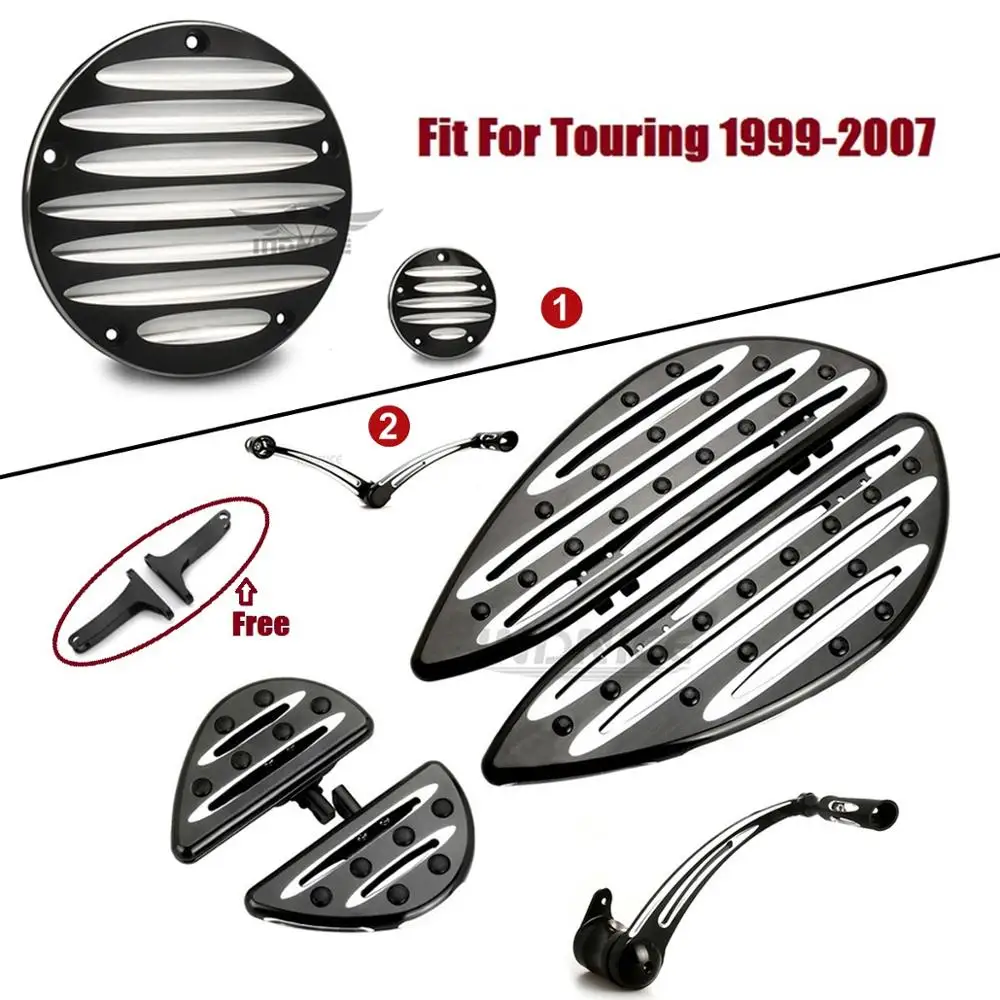 

Для harley Electra Glide Classic EFI FLHTCI 1999-2006 Road King FLHR Black F + R cnc cut Floorboards Foot Shifter Brak