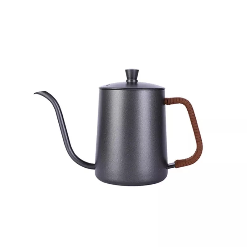 

Stainless steel hand punch pot with lid household long mouth hanging ear drip coffee pot thickened thin mouth pot appliance