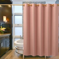 Plain Shower Curtain Thickened Waterproof Shower Curtain Linen Bathroom Mould-proof and Perforated-free Curtain