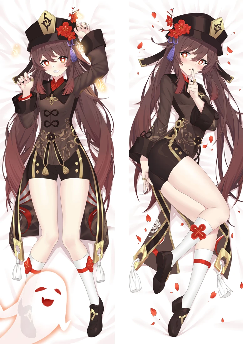 

Game Genshin Impact Hu Tao Cosplay Dakimakura Pillow Case Hugging Body Prop