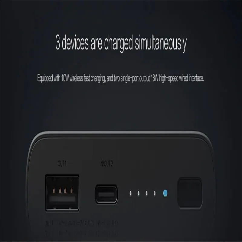 Xiaomi power Bank 10000mAh Быстрое беспроводное зарядное устройство с usb type C для мобильного телефона Быстрая зарядка портативное Внешнее зарядное устройство