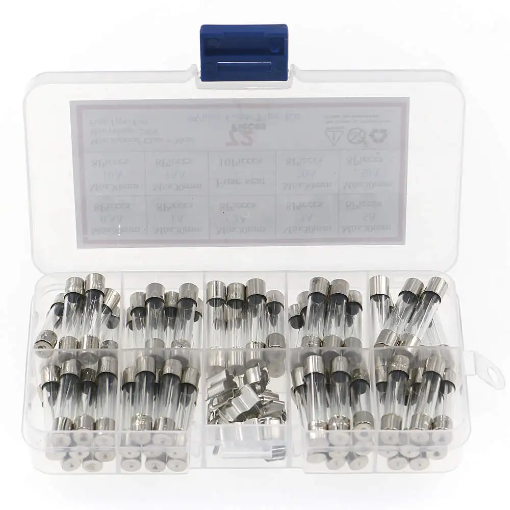72pcs/Box 6x30mm Fuse Assorted Kit Fast-Blow Glass Fuses 0.5A 1A 2A 3A 5A 10A 15A 20A 30AMP Quick Blow Car Tube Set | Электронные