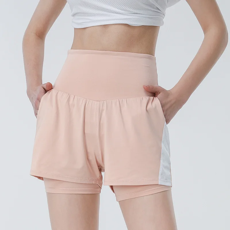 

Gym Leggings Sport High Waist Pocket Tracksuit Pants Summer Plus Size Running Fitness Loose Sports Shorts Women