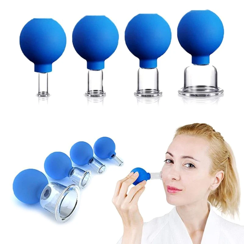 

4pcs Vacuum Cup Ball Glass Cup Exclude Moisture Anti Cellulite Massage Chinese Therapy Face Cupping Cans