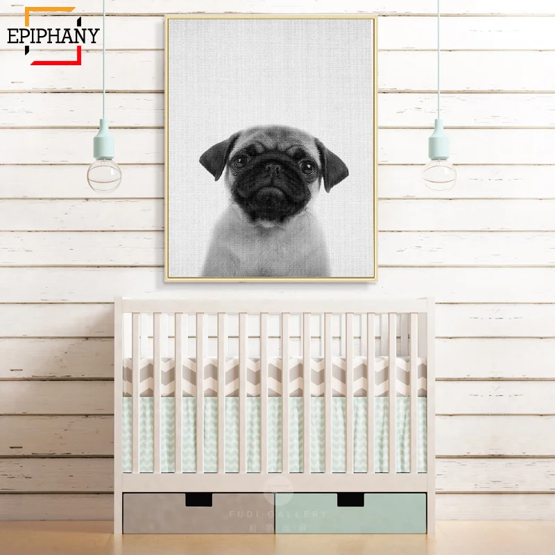 Настенный художественный постер для детской комнаты с изображением щенка собаки