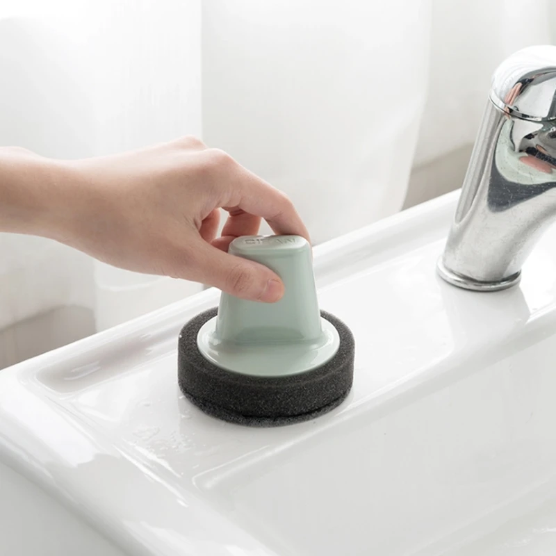 New Handle Sponge Brush Household Cleaning for Kitchen Dish Pot Scrubber Bathroom Tile Shower Bathtub Scouring | Дом и сад
