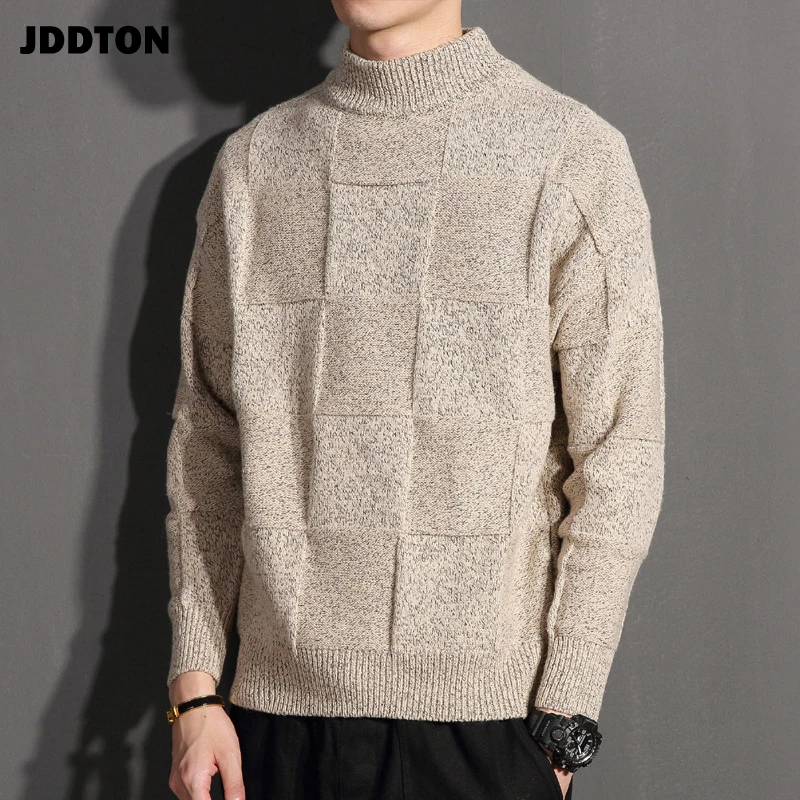 Мужской трикотажный свитер JDDTON повседневный свободный в клетку японском стиле