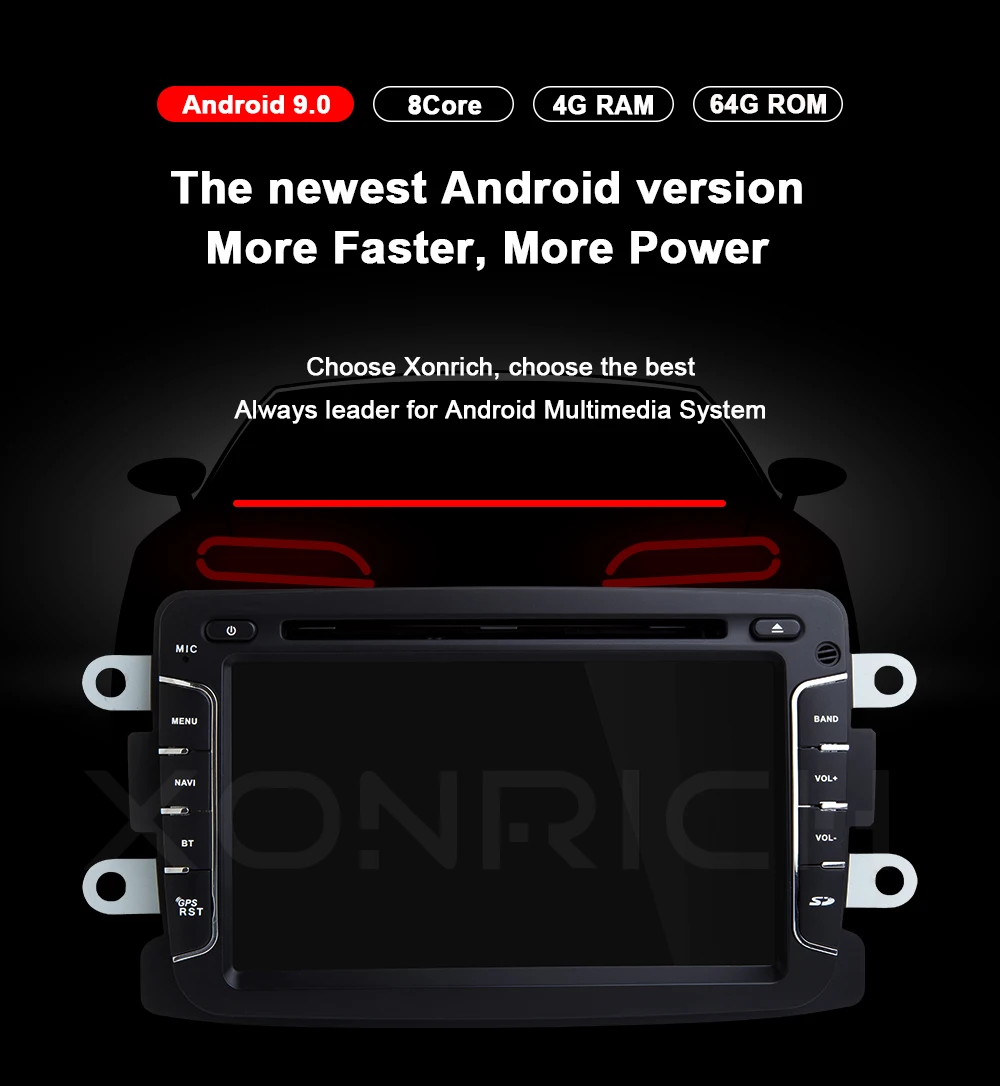 DSP 4GB 1 din android 9,0 автомобильный радио мультимедиа для Dacia Lodgy Logan, Duster Sandero Renault Captur/Lada/Xray DVD gps навигация