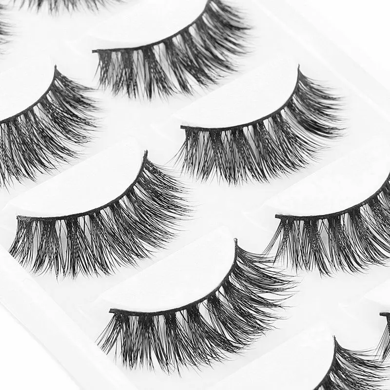 Набор объемных ресниц из норки 5 пар натуральные густые длинные мягкие Роскошные