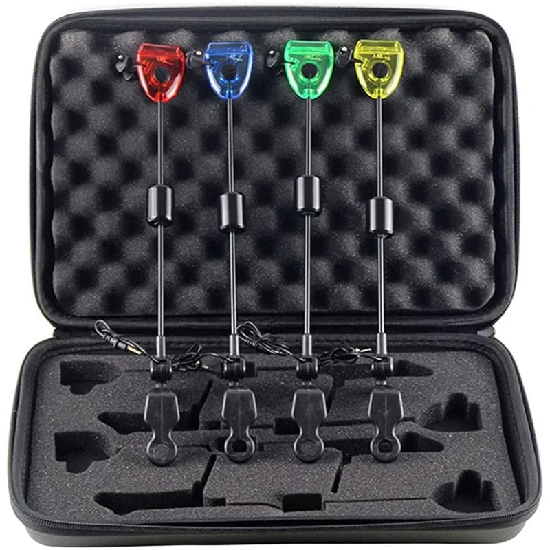 

4Pcs Fishing Swingers Set Fishing Bite Alarm Indicators Led Illuminated Swinger Carp Fishing Accessories