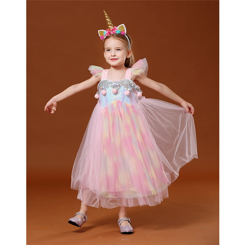 3 шт. платье для девочек с радужным единорогом Bebe Розовая лошадь одежда Хэллоуина