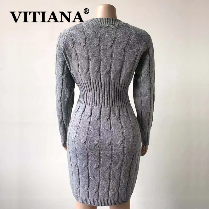 VITIANA женское осеннее сексуальное платье-свитер для вечерние зима 2019 женские