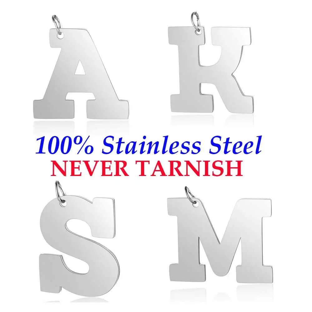 Большое первоначальное имя A-Z кулон оптовая продажа 100% нержавеющая сталь