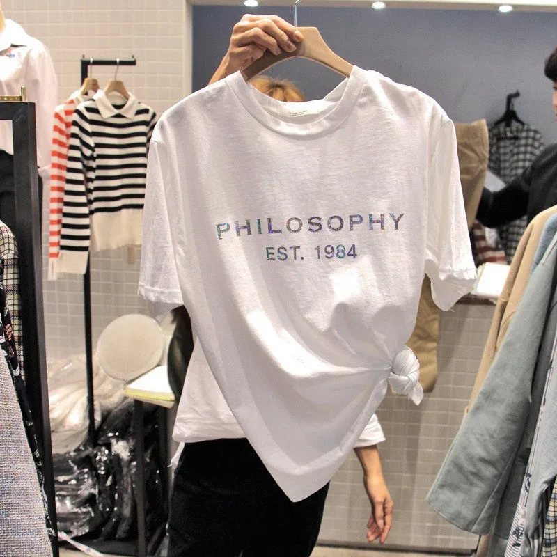 

2020cottonNew Women T-shirts Casual Harajuku Love Printed Tops Tee Summer Female T shirt Short Sleeve T shirt For Women Clothing