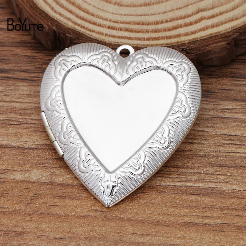 BoYuTe (4 Pieces/Lot) 40*41*8MM Metal Brass Heart Locket Blank Photo Pendant Base Factory Direct Wholesale | Украшения и