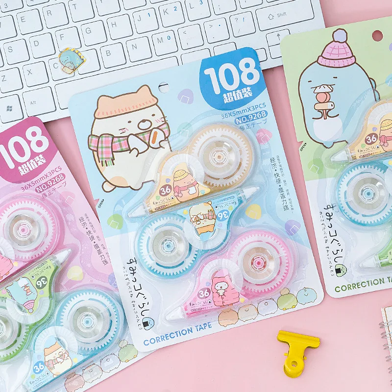 3 шт./упак. большая Корректирующая лента Sumikko Gurashi Мультяшные наклейки