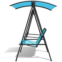 Outdoor 2-Seat Swing Loveseat Canopy Patio Porch Steel Hanging Swing