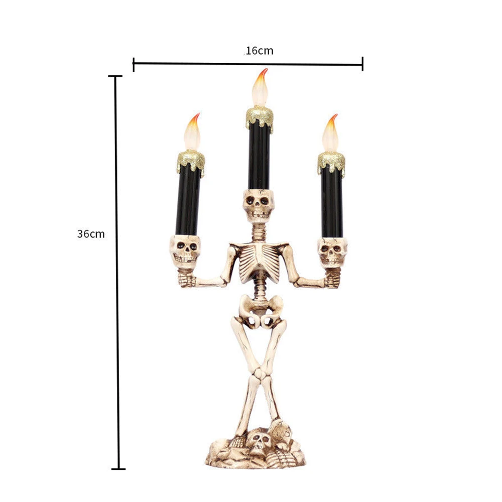 Держатель для свечей из смолы с 3 рукоятками и черепом подставка дома Вечеринки - Фото №1