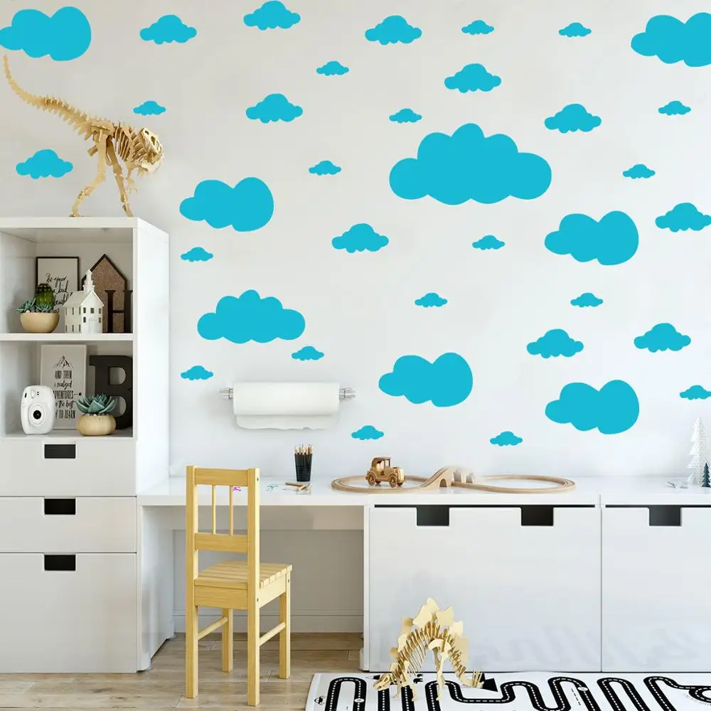 Baby Room Decor Little Clouds Wall Sticker Kids Wallpaper Home Decorate For Children Bedroom Decorative Nursery Decal Mural | Дом и сад