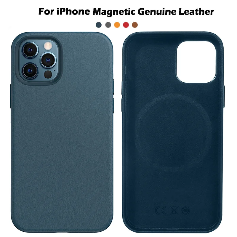 

Оригинальный Магнитный кожаный чехол для Apple iPhone 12 11 13 Pro Max Mini, Официальный роскошный чехол для телефона с беспроводным зарядным устройством