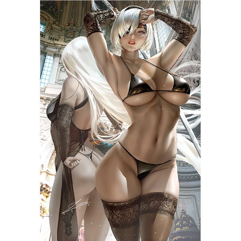 

Print Canvas Game Mechanical Age Neil 2B Sexy Girl Art Poster 40x60 50x70 60x90 Custom Living Room Bedroom Hanging Picture