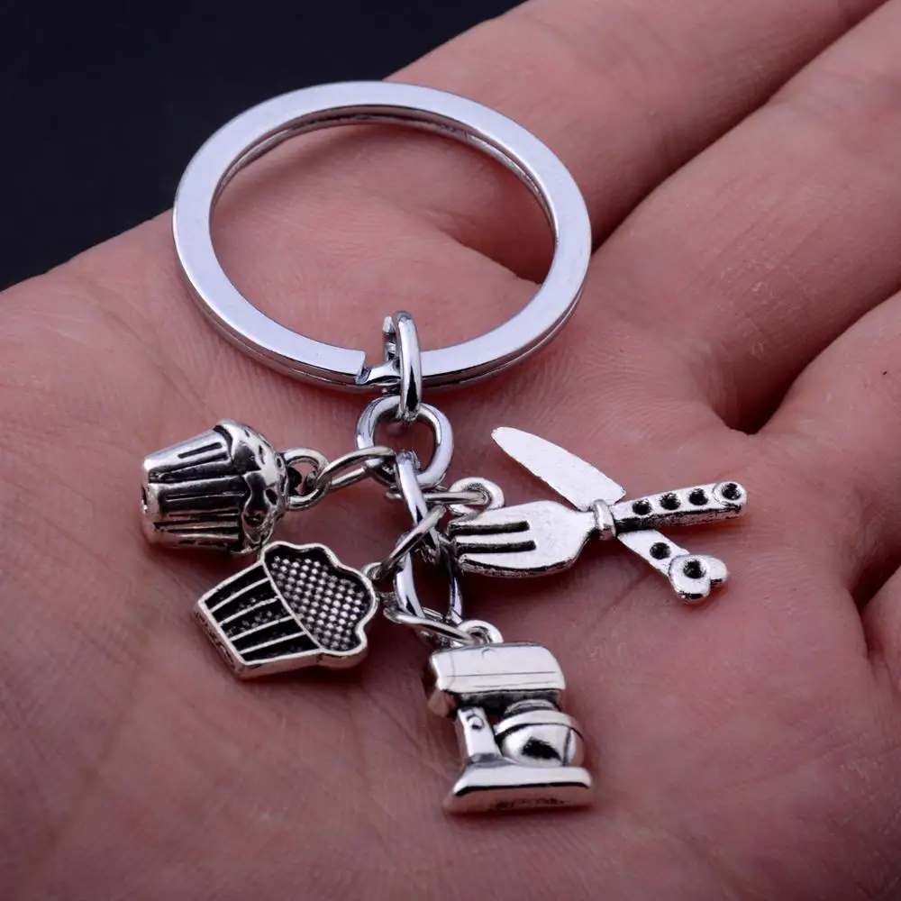 Рождественские подарки для друзей и женщин нож вилка кексов брелок Книга