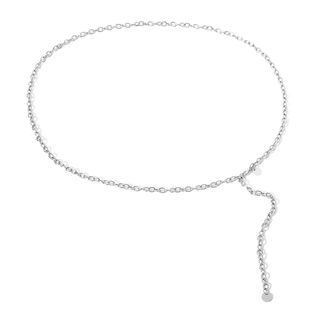 Узкий металлический пояс для женщин Модный Пояс с цепочкой золотистый уличная