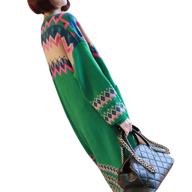 Женский вязаный кардиган Lugentolo Свободный Повседневный длинный свитер в полоску с