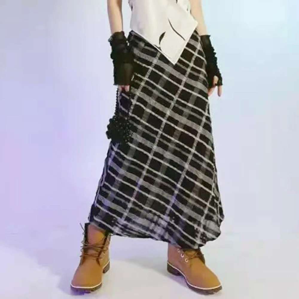 

Plaid Skirt Women Y2k Retro A Line Skirts Double Layer Mesh E Girl 2000s Harajuku Aesthetic High Waist Skinny Streetwear Skirt