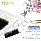 Quewel отдельные накладные ресницы для наращивания матовые черные ресницы искусственные натуральные ресницы толстые CDDD Curl мягкие ресницы 8-17 мм Mix