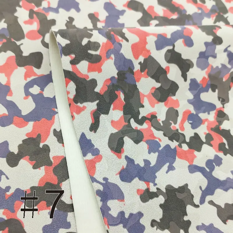 

A4 8.2"*11.8" Colorful Camouflage Glitter PU Leather Fabric Sheets For Sewing Bags Shoes Faux Leather DIY Car Seats Materials