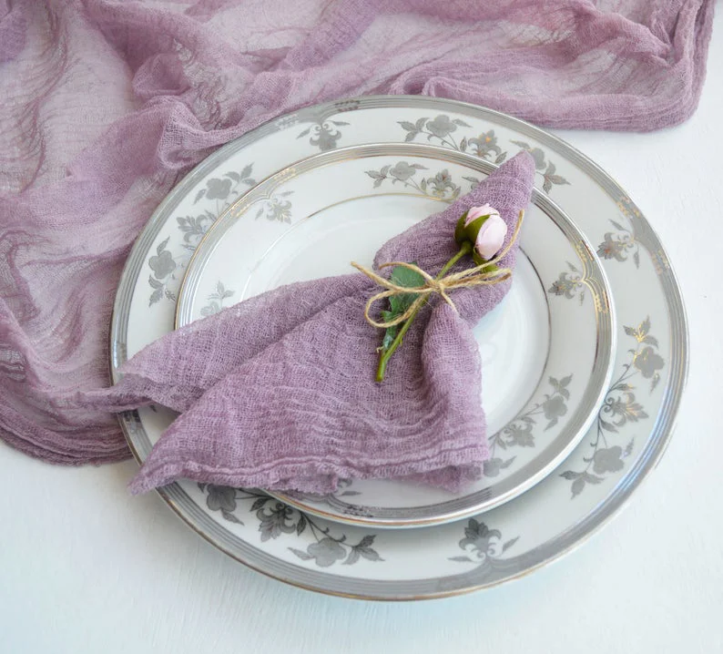 NP013E6 washable 6 pcs/lot wedding party 40cm*40cm blue sage green terracotta cotton cheesecloth gauze table napkin | Дом и сад