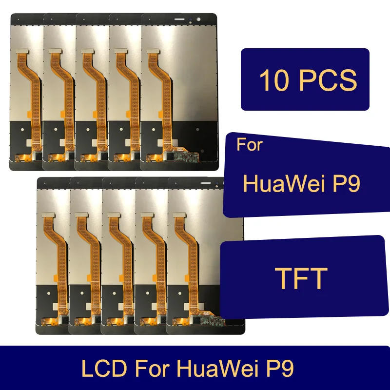 

Wholesale 10 pcs LCD For HUAWEI P9 LCD Display Touch Screen Digitizer For HUAWEi P9 EVA-L09 Display Replacement Parts