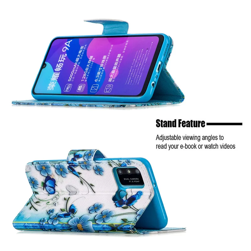 Чехол для Huawei Honor 9A кожаный чехол 9 A MOA-LX9N чехол-кошелек с магнитной застежкой