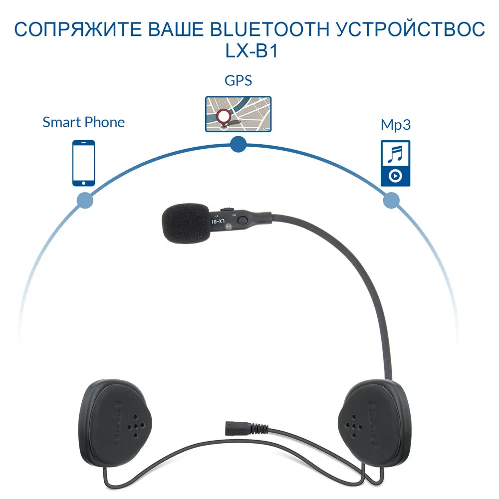 LEXIN 2019 Новое LX B1 Bluetooth Мотошлема Гарнитура с Водонепроницаемым и Громгим Звуком BT21
