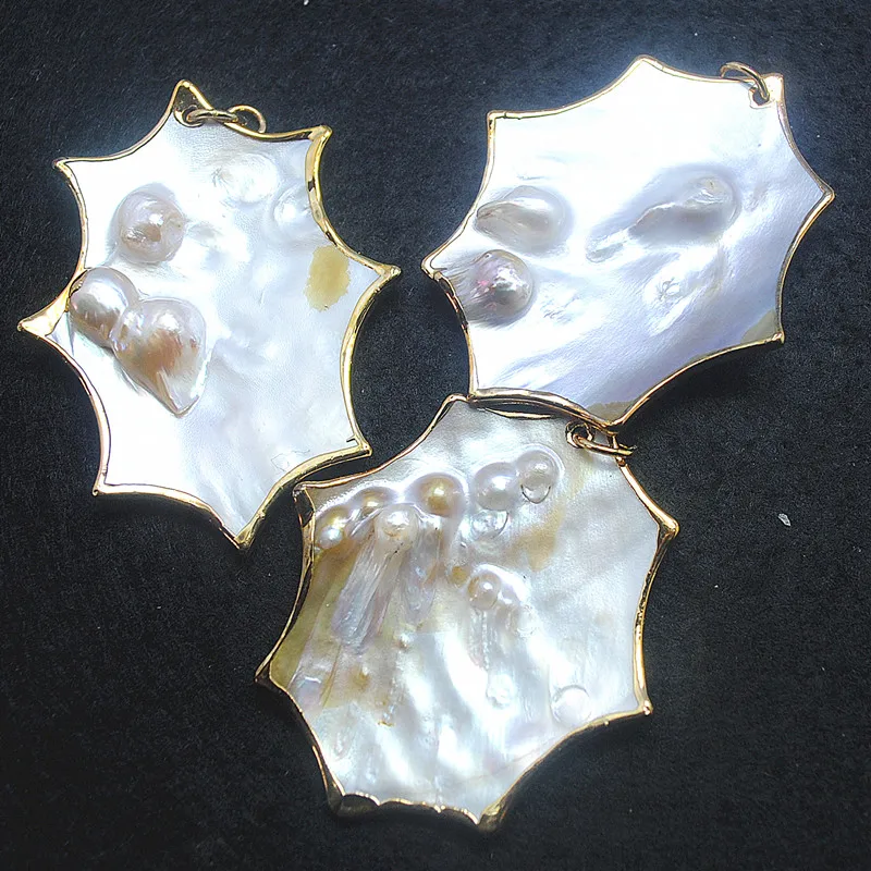 3 шт. Новое поступление подвеска в виде ракушки натуральный жемчуг ракушка