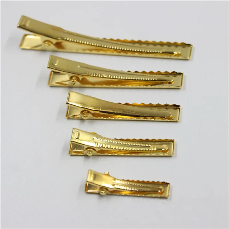 10pc/20pcs Gold Single Prong Metal Alligator Hair Clips Hairpins Korker Bow 32mm/42mm/46mm/56mm For Style Tools Accessories | Красота и