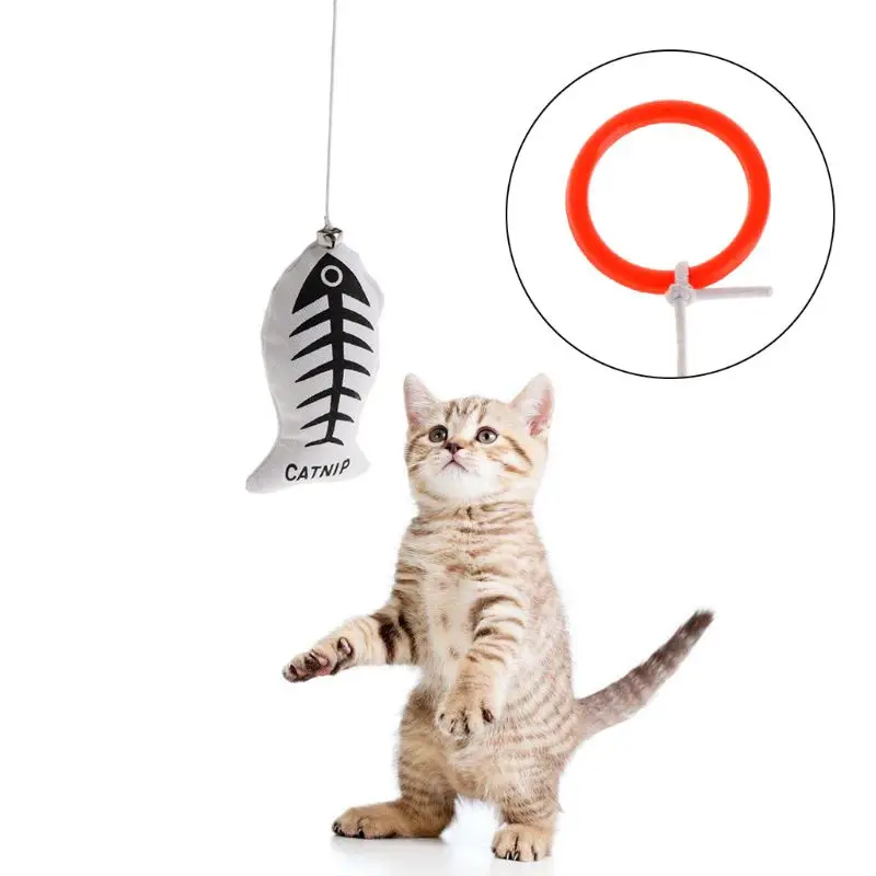 Cat Toys Canvas Fish Catnip Interactive Play Funny Hanging Ring Kitten Stuffed Toy Pet Dog Puppy Products Chew Bite Supplies | Дом и сад