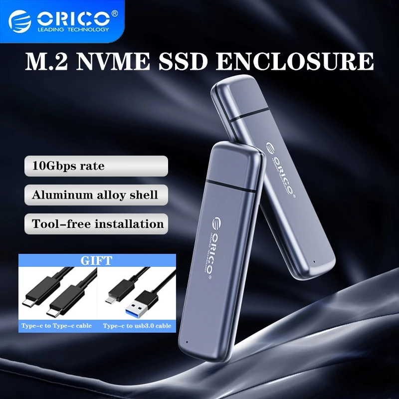 Чехол ORICO M2L2 NVMe для жёсткого диска M.2 на USB Type C 3.1 чехол из алюминиевого сплава NVME PCIE
