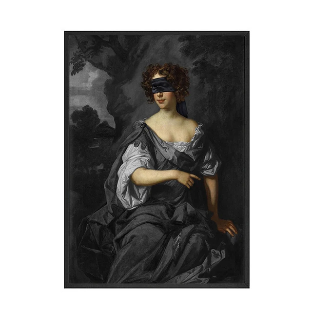 

Decorative Poster Retro Lady Nordic Style Waterproof Ink Canvas Print Painting Modern Living Room Bedroom Wall Stickers