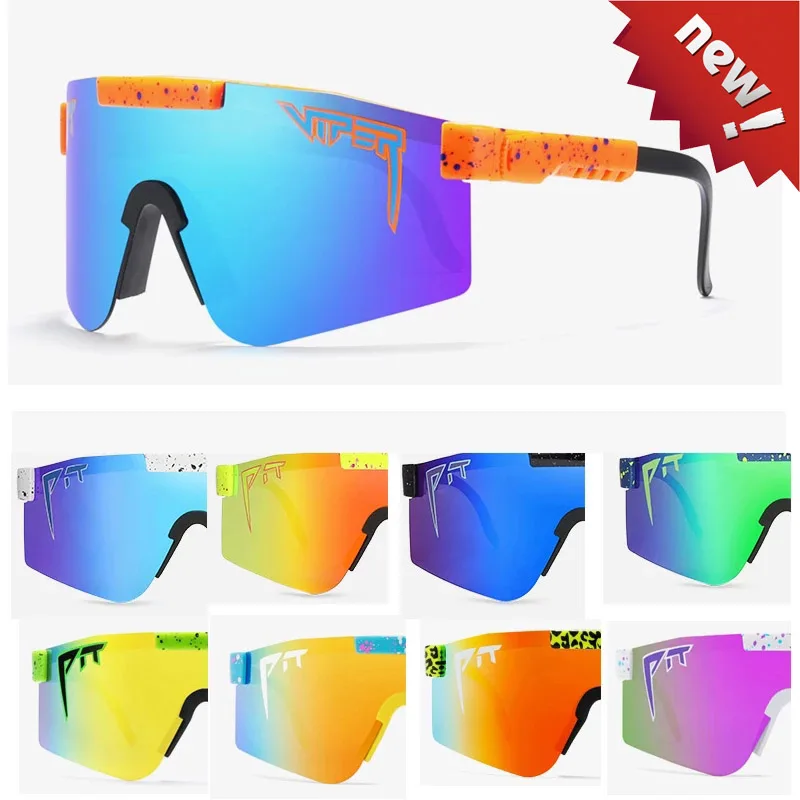 

2021 NEW luxury BRAND Mirrored Green red blue lens pit viper Sunglasses polarized men sport goggle tr90 frame uv400 protection