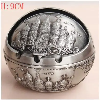 

Direct sales new retro home ashtray creative personality with cover metal multi-function office living room anti-flying ash
