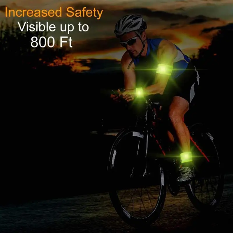 4 шт. светоотражающие эластичные ремешки на руку | Спорт и развлечения