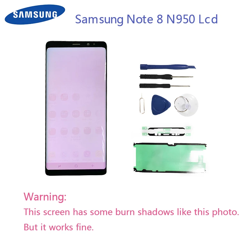 100% оригинал для samsung Note 8 N9500 N950FD N950U сжигаемый теневой ЖК дисплей кодирующий